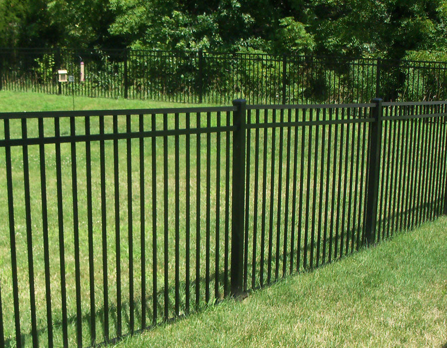 [100 Feet Of Fence] 5' Tall Black Ornamental Aluminum Flat Top Complete Fence Package