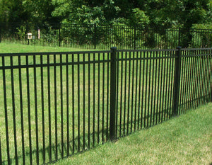 [200 Feet Of Fence] 6' Tall Black Ornamental Aluminum Flat Top Complete Fence Package