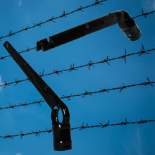 2" x 1-5/8" Steel Black Vinyl Coated Barbed Wire Arm for Black Vinyl Chain Link Fences