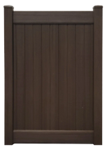 6' x 6' Chestnut Brown Single Swing Vinyl Gate (AFC-025si)