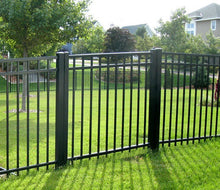5' tall x 5' wide 3-Rail Ornamental Aluminum Flat Top Gate with 3-7/8" Air Space