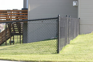 [150' Length] 4' Black Vinyl Chain Link Complete Fence Package