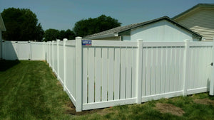 [150 Feet Of Fence] 6' Tall Semi-Privacy 1" Air Space AFC-030 Vinyl Complete Fence Package
