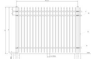 [50' Length] 6' Ornamental Spear Top Complete Fence Package