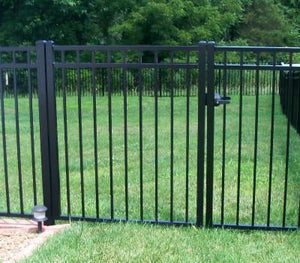 3-1/2' Aluminum Ornamental Single Swing Gate - Flat Top Series A - No Arch