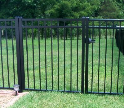 3-1/2' Aluminum Ornamental Single Swing Gate - Flat Top Series A - No Arch