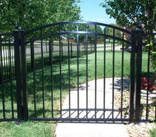 Ornamental aluminum arched single swing gate
