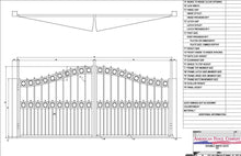 Over Arch Swing Gate with Alternating Pickets and Rings