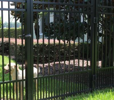 7' Aluminum Ornamental Single Swing Gate - Spear Top Series B - No Arch