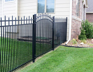 8' Aluminum Ornamental Single Swing Gate - Spear Top Series H - Over Arch