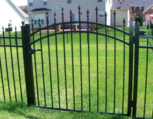 3-1/2' Aluminum Ornamental Single Swing Gate - Spear Top Series H - Over Arch