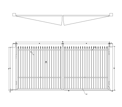 Flat Top Drive Gate with Quad Flare Finials