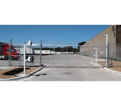 Aluminum Chain Link Cantilever Gate 6' tall 30' wide